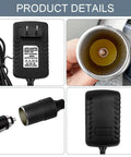 Solid AC To DC Converter 100 To 240V To 12V Car Cigarette Lighter Socket Adapter with plug and details visible.