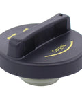 Engine Oil Filler Cap Compatible With Hyundai Accent Elantra Sonata Tucson Azera Veracruz Santa Fe Genesis Equus For Kia Forte Soul Sportage Rio Rondo Sedona 2006 To 2018 Durable Easy Fit Ride Ready Essential Car Maintenance, black plastic cap with "open" marking, side view.