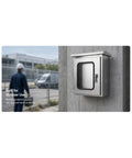Stainless Steel Outdoor Electrical Enclosure With Waterproof Junction Box For Industrial And Coastal Environments Beefy 304 Alloy Steel Shell Dual Door Weather Shield Dustproof Rugged Corrosion Resistant Easy Mounting And Safe Cable Entry on concrete wall