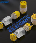Lighted Straight Blade Electrical Plug And Connector Set 15 Amp 125 Volt NEMA 5 15P And 5 15R Heavy Duty Commercial Grade Yellow
