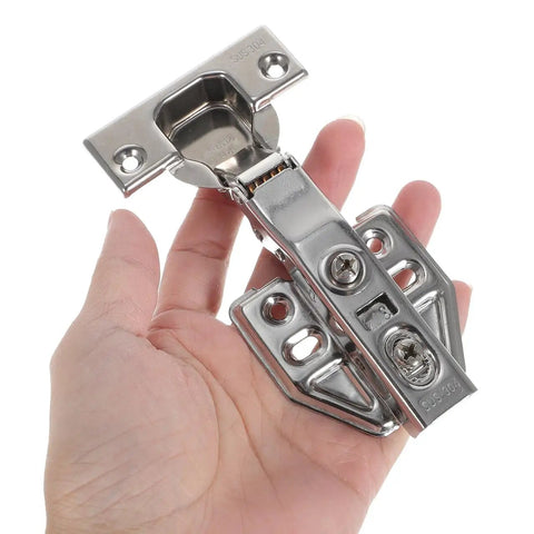Hand holding a Hidden Cabinet Door Hinges 3 Pack Silent Hydraulic Soft Close No Slam For Kitchen Bathroom Balcony.