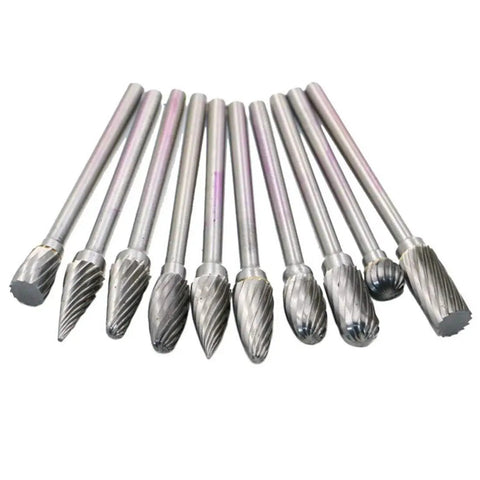 Heavy Duty Tungsten Carbide Drill Bits And Rotary Milling Cutters With One Eighth Inch Shank set of 10 pieces for DIY grinders.