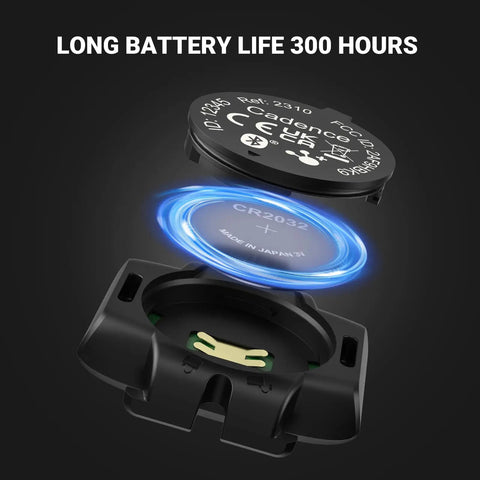 Cadence Sensor BK9C With Bluetooth 5.0 And ANT Plus For Real Time RPM Data To Boost Your Ride, IP67 Waterproof, 300 Hour Battery