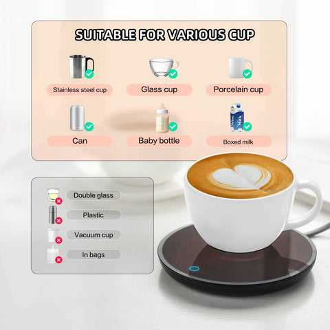 Smart Electric Coffee Mug Warmer With Dual Temperature Settings And Auto Shut Off Keeps Your Daily Brew Absolutely Fire All Day Long The Ultimate Desk Essential For Hot Coffee Tea Or Milk with various cup options