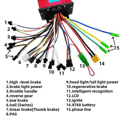 Dope LCD Display Brushless Square Wave Controller For 36V 48V 60V Electric Bikes And Scooters 1000W 1200W Or 1500W 34A 36A 40A Easy Install Power Management For Smooth Ride