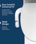 Non Electric Bidet Attachment With Dual Front And Rear Wash And Adjustable Water Pressure Easy DIY Install Wooden Knob White Toilet Upgrade showcasing universal fit and sleek design.