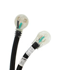 Close-up of Heavy Duty 25ft 8 AWG Welding Cable with lighted receptacle and STW jacket, oil resistant, 40A 250V for tools and lighting.