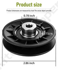 Product size diagram for Idler Pulley Replacement For John Deere Lawn Tractors And Ztrak Riding Mowers, showing measurements 2.86 in, 0.78 in, and 0.51 in