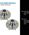 Front Wheel Hub Assembly Two Piece Set For Mazda 3 2005 2013 And Mazda5 2012 2015 Driver And Passenger Sides Replacement Kit