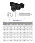 Beefed Up Alloy Steel 12.9 DIN912 Hex Socket Cap Bolts And Nuts Kit For M2 M3 M4 M5 M6 Heavy Duty Socket Head Fasteners With Matching Nuts Ideal For Automotive Motorcycle Bike Machinery And DIY Projects, black M2-M6 bolts size chart