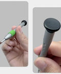 PH0 3mm Micro Phillips Screwdriver With Magnetic S2 Tip Free Spin Cap Non Slip Grip shown in hand for electronics repair