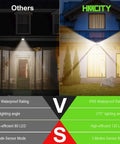 Comparison of Top Tier 120 Led Solar Outdoor Lights With PIR Motion Sensor And Three Smart Modes For Yard showing superior brightness and coverage.