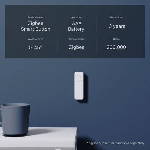 ZigBee Smart Button 3 Way Remote for Smart Home Control Works with SmartThings Aeotec Hubitat Home Assistant Battery Included