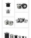 Built Tough M12 Push On Spring Indexing Plungers Featuring Rock Solid Stainless Steel Ball Heads in various sizes, showing smooth alignment.