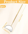 2 Pack Lash Mirror For Eyelash Extensions, Pro Grade Stainless Steel Half Moon Mirrors For Lashes, Detachable Inspection Mirrors For Beauty Pros, 6.88in gold handle