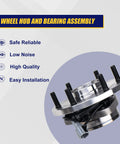 Front Wheel Bearing Hub Assembly Direct Fit For Infiniti QX56 2004 2005 2006 2007 And Nissan Armada Pathfinder Titan 2004 2005 2006 2007 Six Lug With ABS Sealed Bearing Replacement Easy Install