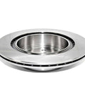 Professional Series Rear Vented Brake Rotor With Forged Flange, side view showing vented design and sealed raceways for smooth braking.