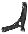 Top Shelf Front Steering Suspension Kit With Control Arm Ball Joints Inner Outer Tie Rods Sway Bar Links And Strut Assemblies Fits 2007 2010 Jeep Compass 4WD 12 Piece Rigged Up For Smooth Rides control arm top view in glossy black finish.