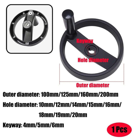 Get Ready To Tame Any Machine Tool With This Super Cool Lobqips Foldable Hand Wheel boasting A Snazzy Rotating Grip And Plus Fits Smoothly Into 10 To 20mm Bore Sizes For Total Control And Awesome Durability. black foldable hand wheel, 160mm outer diameter, 10-20mm bore, plastic machine tool control