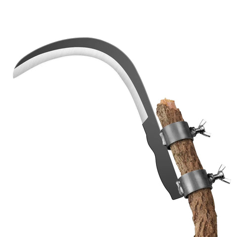 All-Purpose Garden Sickle With Replaceable Wooden Handle And Heavy-Duty Manganese Steel Blade For Weeding, Mowing, And Yard Cleanup