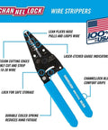 6-1/4 Inch Wire Stripper And Cutter With No-Fuss Durable Blue Handles For Electrical Wiring, Precise Cutting And Stripping, 6 Inch Tool Length