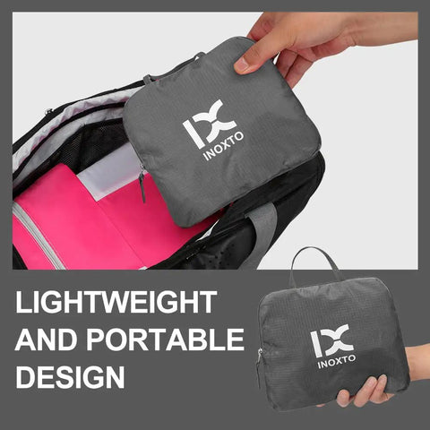 20L Lightweight Hiking Daypack For Outdoors Foldable Backpack, compact gray design fits in a hand and bag; portable and easy to carry