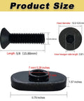 Dimensions of 25 Piece 1/4-20 Black T Nut And Bolt Hardware Set For T-Slot Track Economy Kit shown with measurements