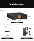 ZA3 Dual Mode Mini Stereo Amplifier For Home Audio With Mono And Stereo Power Up To 235W Mono And 180W Stereo 48V Power Supply, user manual, and power supply unit