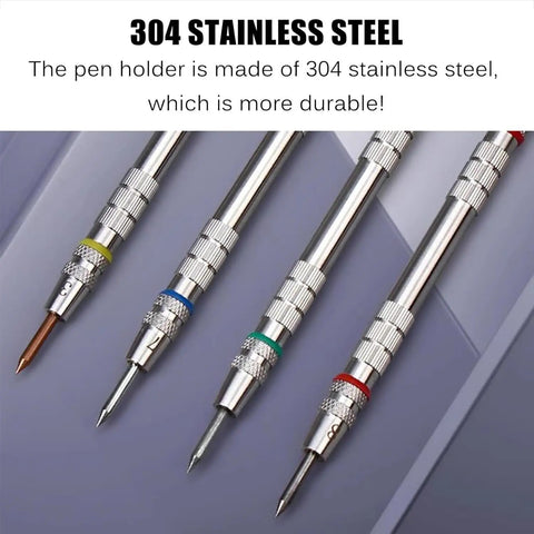 Pro Grade Mohs Hardness Tester Kit With Dual Head Design And Storage Box For Gems And Ceramics Crystal Crafted Accuracy Non Slip Grip Measures 2 3 4 5 6 7 8 9 Mohs Scale System 304 stainless steel pen holder and four test pens