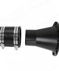 Senecesli 2.5 Inch Magnetic Dust Collection Connector With Rubber Cuff Coupler, black plastic with clamps for secure fitting.