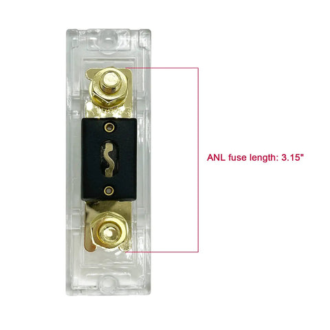 Beefed Up 200 Amp ANL Fuse Holder Kit Three Pack For DC Systems Up To 32 Volts with 5/16 Ring Terminals, single holder view