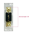 500A ANL Fuse Holder Kit 3 Piece Beefy Duty Power Fuse Block For 12V To 32V DC Systems With 5-16 Inch Ring Terminals Not Mini Large Size Durable Plastic Construction, clear fuse holder with 3.15 inch ANL fuse