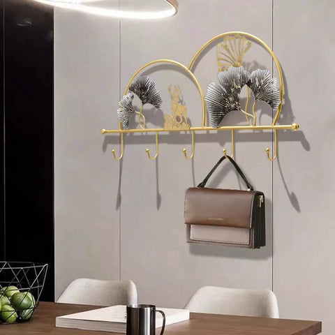 Heavy Duty Wall Mounted Coat Rack Hella Sturdy Iron Double Hooks For Entryway Mudroom Bathroom with decorative design.