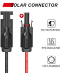 Beefy 10AWG SAE Solar Connector Cable Set With Male And Female PV Extension Wires for RV Solar Panel DC Power