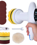 Cordless Car Buffer Polisher Kit With 6 Variable Speeds 2500-6000 RPM, Ultra Lightweight 2 lb DC 12V Polisher, 4 Pads