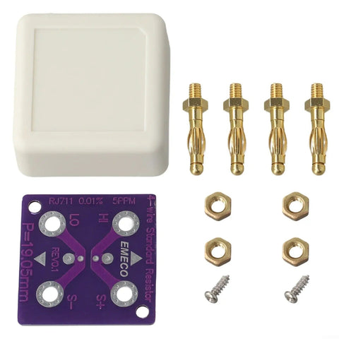 4-Wire Short Socket Calibration Adapter For Digital Multimeters With Gold-Plated Copper Banana Probes, 19.05 mm Pitch