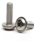 Badass 304 Stainless Steel Tapping Screws Phillips Round Head with Rubber Cushion Pad M3 Self Tapping Bolts close-up view.