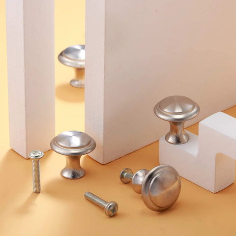 Round Ringed Cabinet Pulls 1.2 Inch Diameter Silver Finish 30 Pieces With Screws For Cabinets Drawers Doors And Dresser Elegant Hardware Set