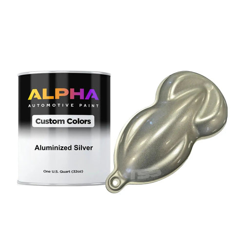 Pro Grade Aluminized Silver Basecoat Midcoat Auto Paint Gallon Ready To Spray with metallic finish sample.