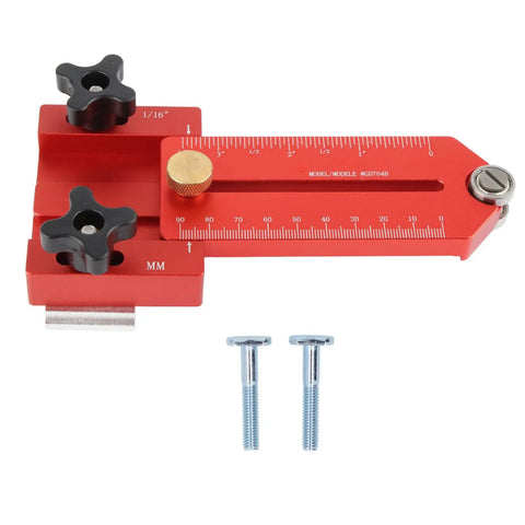 Adjustable Thin Jig For Table Saw Guides 59 To 146mm Fits 19mm And 30mm T Slot Track With Sliders And T Bolts, red aluminum jig