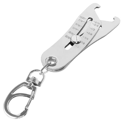Bolt Size Finder Tool Keychain Gauge For DIY Mechanics Portable Stainless Steel Bolt And Nut Thread Size Checker Measures 5/16 To 1 Inch And 8 MM To 25 MM For Quick Fitment Checks