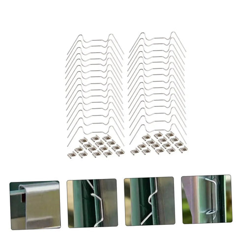 Garden Fixed Buckle Glazing Clips Set For Greenhouses With W Wire Overlap Clips For Glass Panes Edge Holders And Rust Resistant Spring Wire Repair Kit For Farm Garden DIY Projects And Plant Accessories