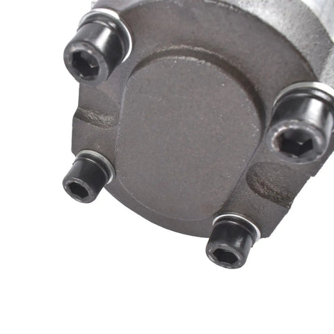 Industrial Hydraulic Gear Pump 4 To 12 GPM With 3/4 Inch Keyed Shaft Right Clockwise Cast Iron Flange corner view with bolts
