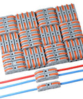 50 Pack Lever Wire Connectors Inline Push-In Splice Connectors For Quick Connect 28-12 AWG No Fuss Compact Butt Terminals visible