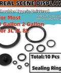 Sprayer Seal Ring Kit 10 Pcs O Rings for Pump Sprayers and Garden Sprayers, Replacement Gasket Set for Most 1 Gallon and 2 Gallon Sprayers, Durable Rubber Seals Fit Many Models. Black rubber O-rings and gasket seals for 1-2 gallon pump sprayers.