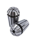 Top Tier 10Pc ER16 Spring Collet Set For CNC Lathe Milling Grabber. Two steel collets showing precision grip for machining.