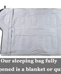 All Season Sleeping Bag for Adults and Kids, Lightweight Yet Warm Cold Weather Camping Gear unfolded into a blanket