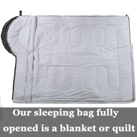 All Season Sleeping Bag for Adults and Kids, Lightweight Yet Warm Cold Weather Camping Gear unfolded into a blanket