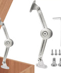 Soft Close Lid Support Hinges For Toy Boxes, Wooden Chests, And Cabinets, Heavy Duty Lid Stay With 50 Lb Capacity, installation accessories shown