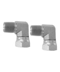 BEITERSTOE 2-pack hydraulic hose adapters, 1/2 in male NPTF to 1/2 in female NPSM, swivel 90° elbow, carbon steel